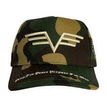 Load image into Gallery viewer, Pray For Peace Prepare For War Trucker Hat - Camo/Cream